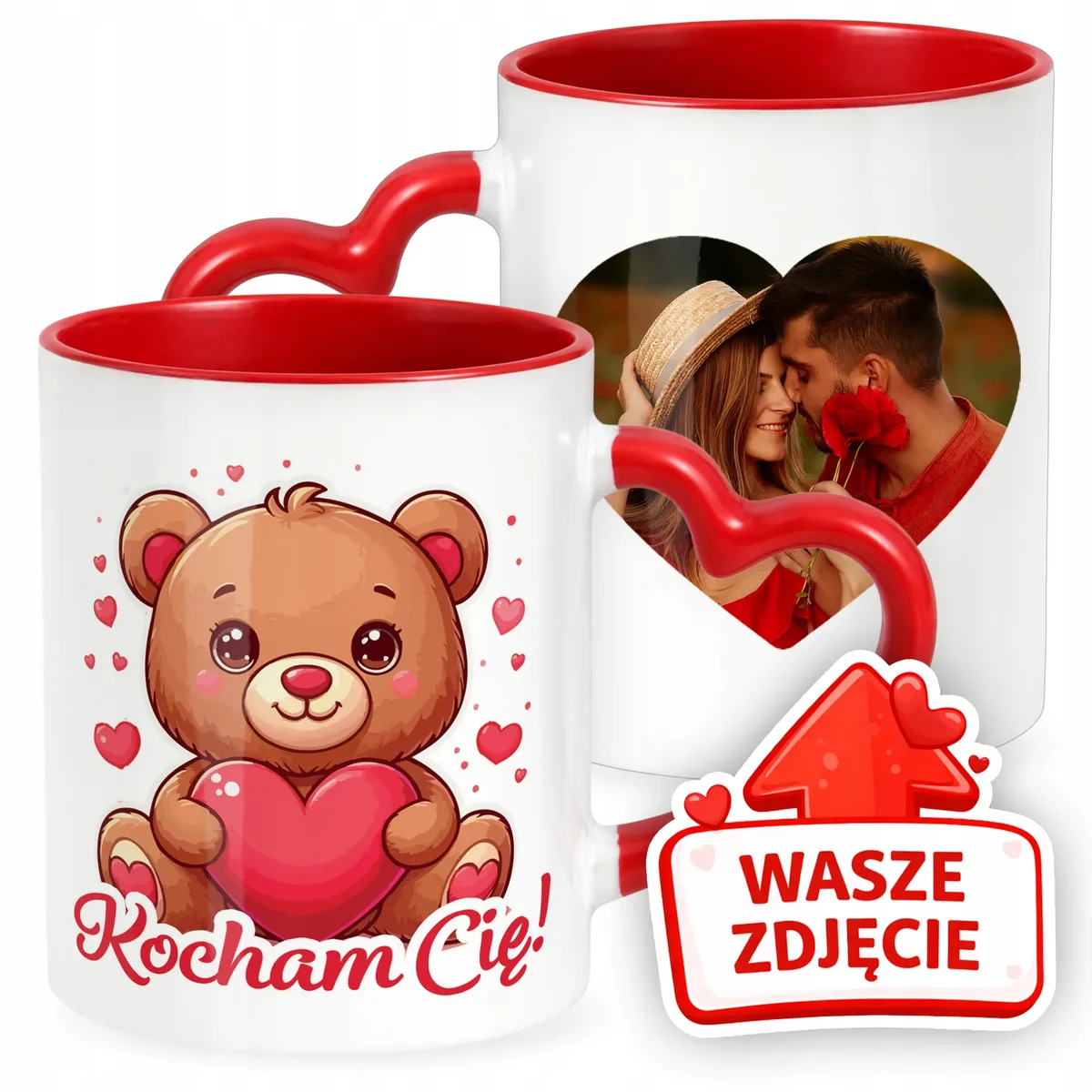 Kubek Walentynkowy Z Własnym Zdjęciem Serce Walentynki Prezent Upominek