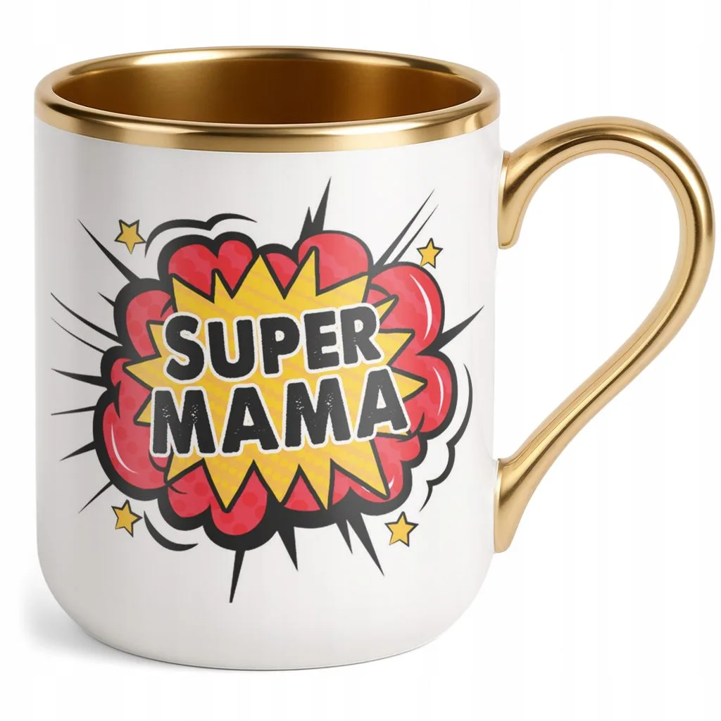 Kubek Premium Złoty Dzień Matki Dla Mamy Prezent Upominek Super Mama