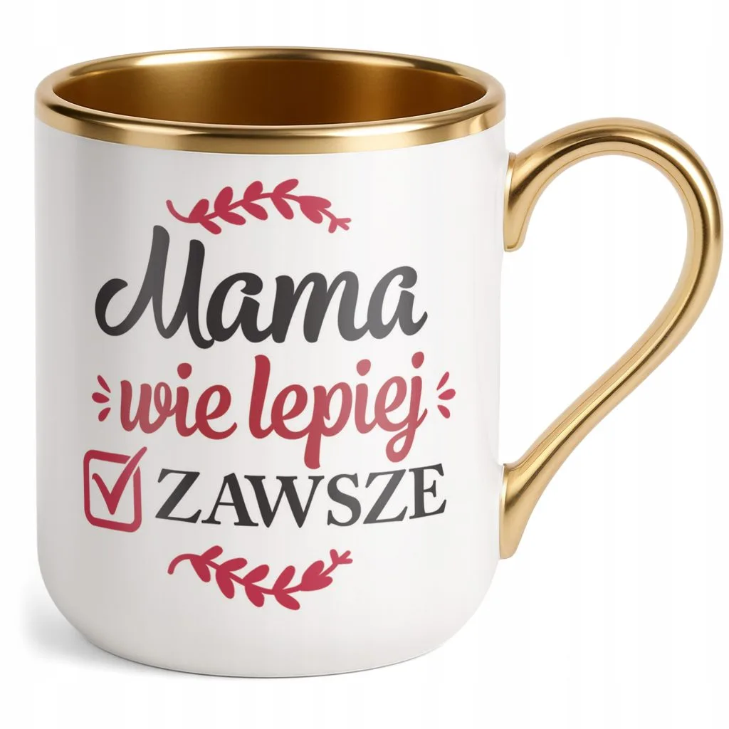 Kubek Premium Złoty Dzień Matki Dla Mamy Prezent Mama Wie Lepiej Zawsze