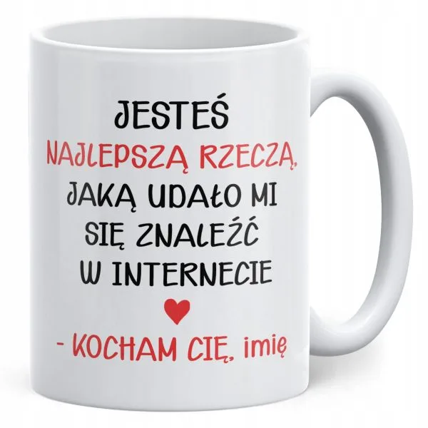 Kubek ceramiczny Personalizowany Walentynki Z imieniem Dla Pary Prezent