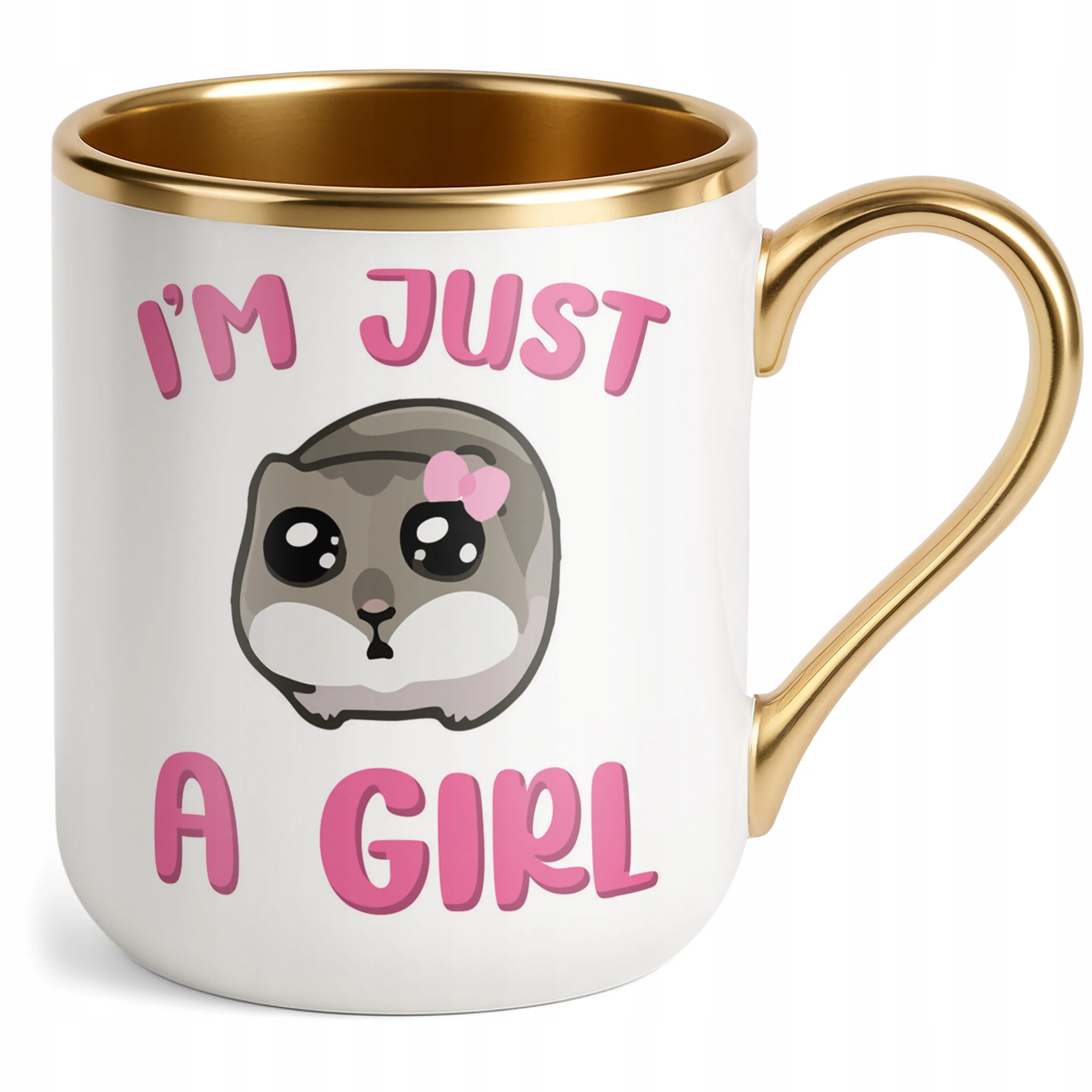 Kubek Premium Złoty I’M JUST A GIRL Śmieszny Zabawny Prezent