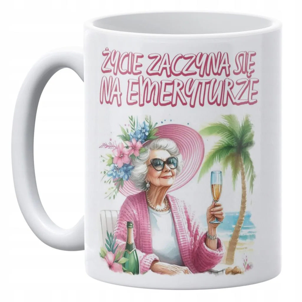 Kubek ceramiczny 330 ml Dla Emerytki Z Okazji Emerytury Prezent Zabawny