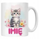 Kubek ceramiczny personalizowany Kot Kotek Zwierzak Słodki Dla Dzieci