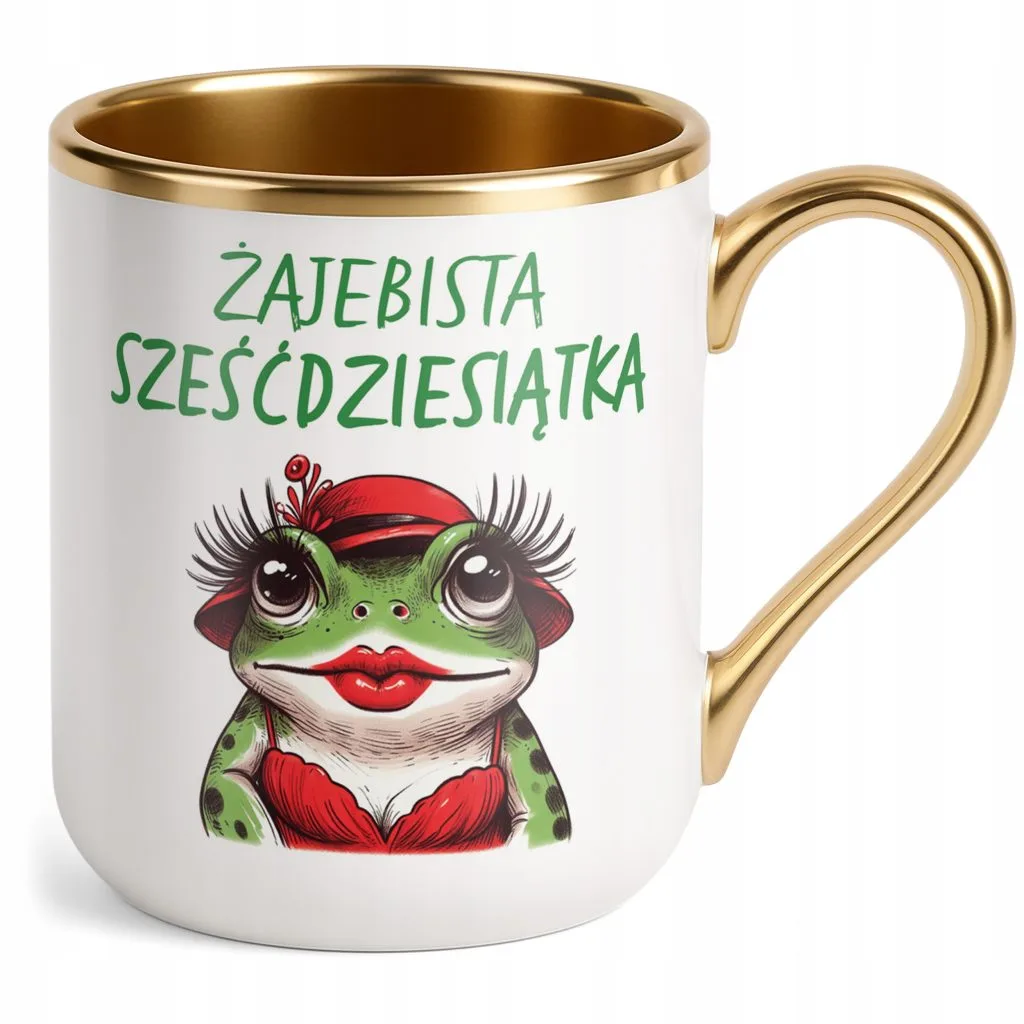 Kubek Premium Złoty Żajebista 60 Dla Kobiety Na Urodziny Prezent