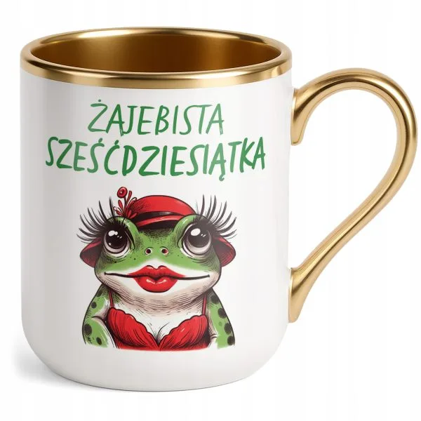 Kubek Premium Złoty Żajebista 60 Dla Kobiety Na Urodziny Prezent