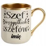 Kubek Premium Złoty Ecru Personalizowany Wszystkich Szefów Dla Szefa