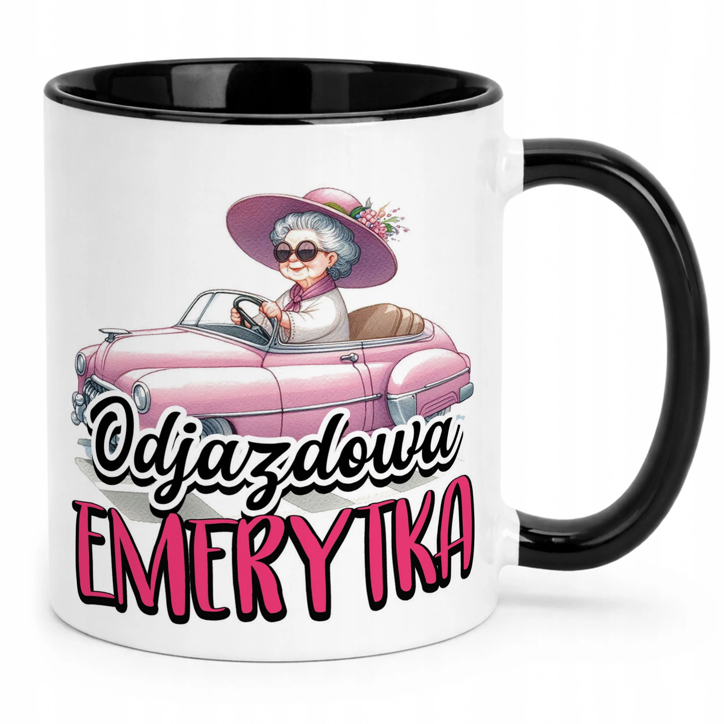 Kubek Czarny Z okazji Emerytury Dla Emerytki Prezent Upominek