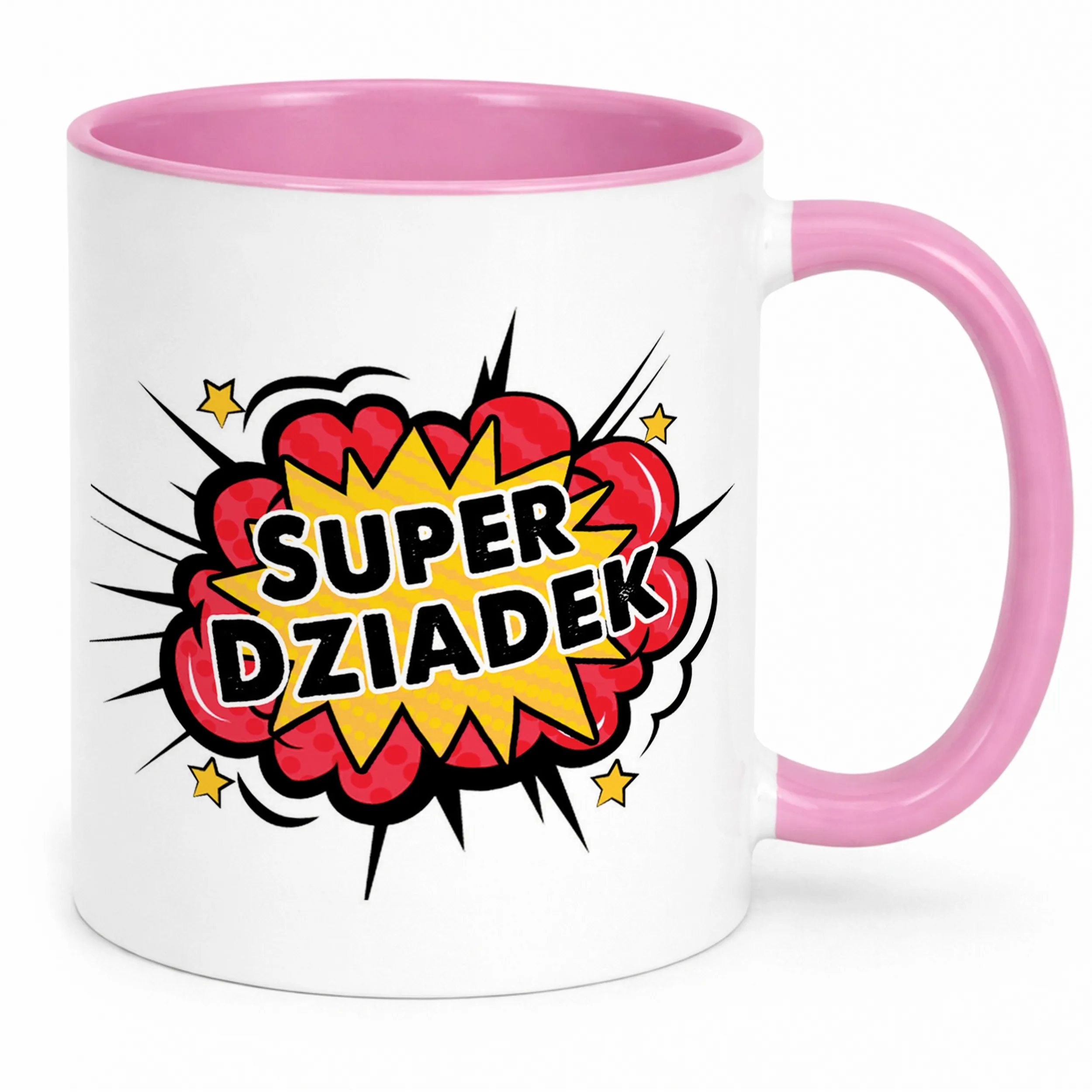 Kubek Różowy Dzień Dziadka Super Dziadek Prezent Upominek