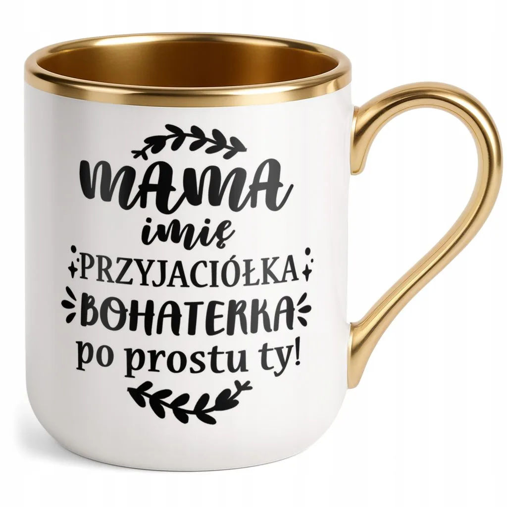 Kubek Premium Złoty Personalizowany Dzień Matki Dla Mamy Prezent Upominek