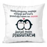 Poduszka Z okazji Walentynek Jesteś moim Pingwinem Prezent Upominek