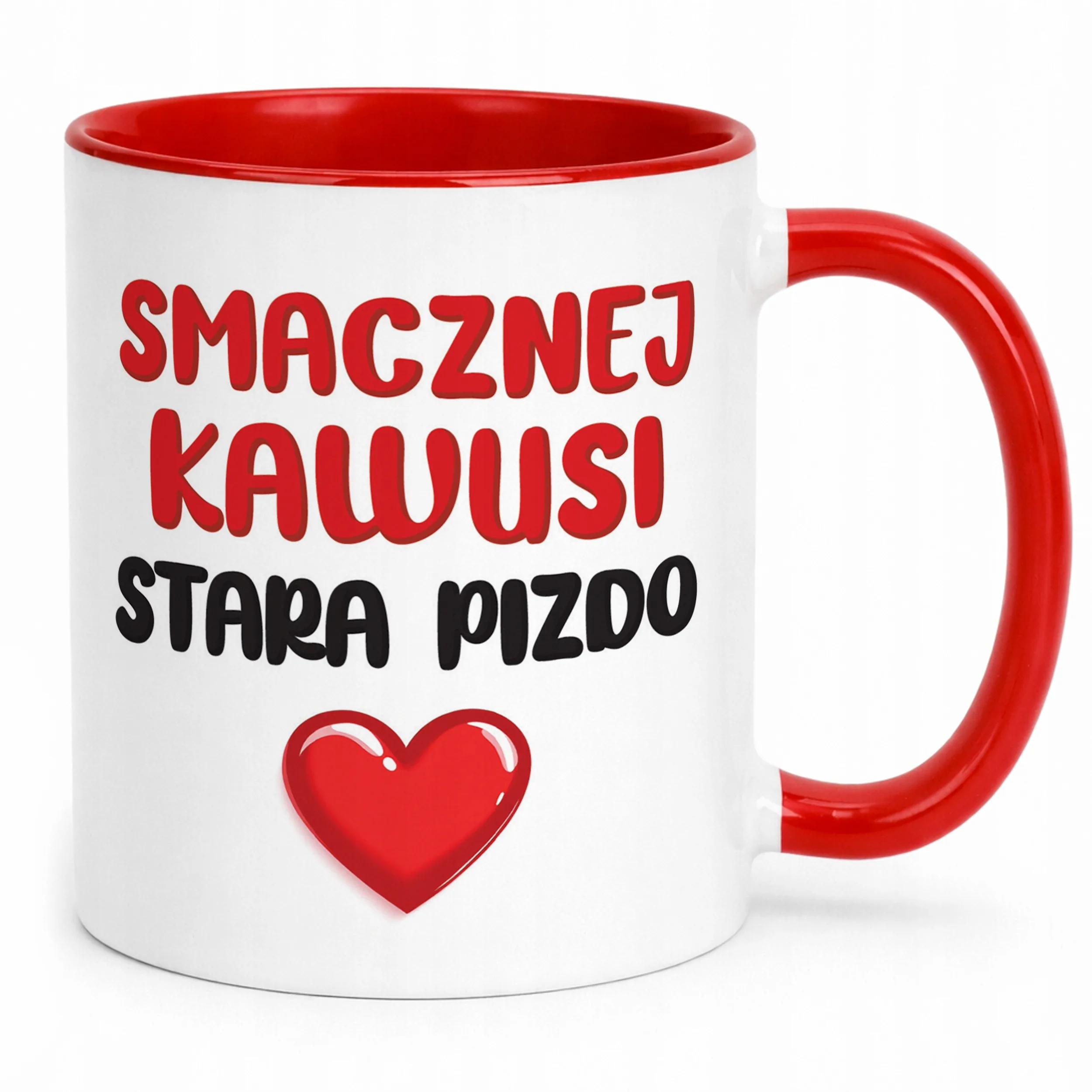 Kubek Czerwony Smacznej Kawus Stara Piz*o Śmieszny Zabawny Prezent