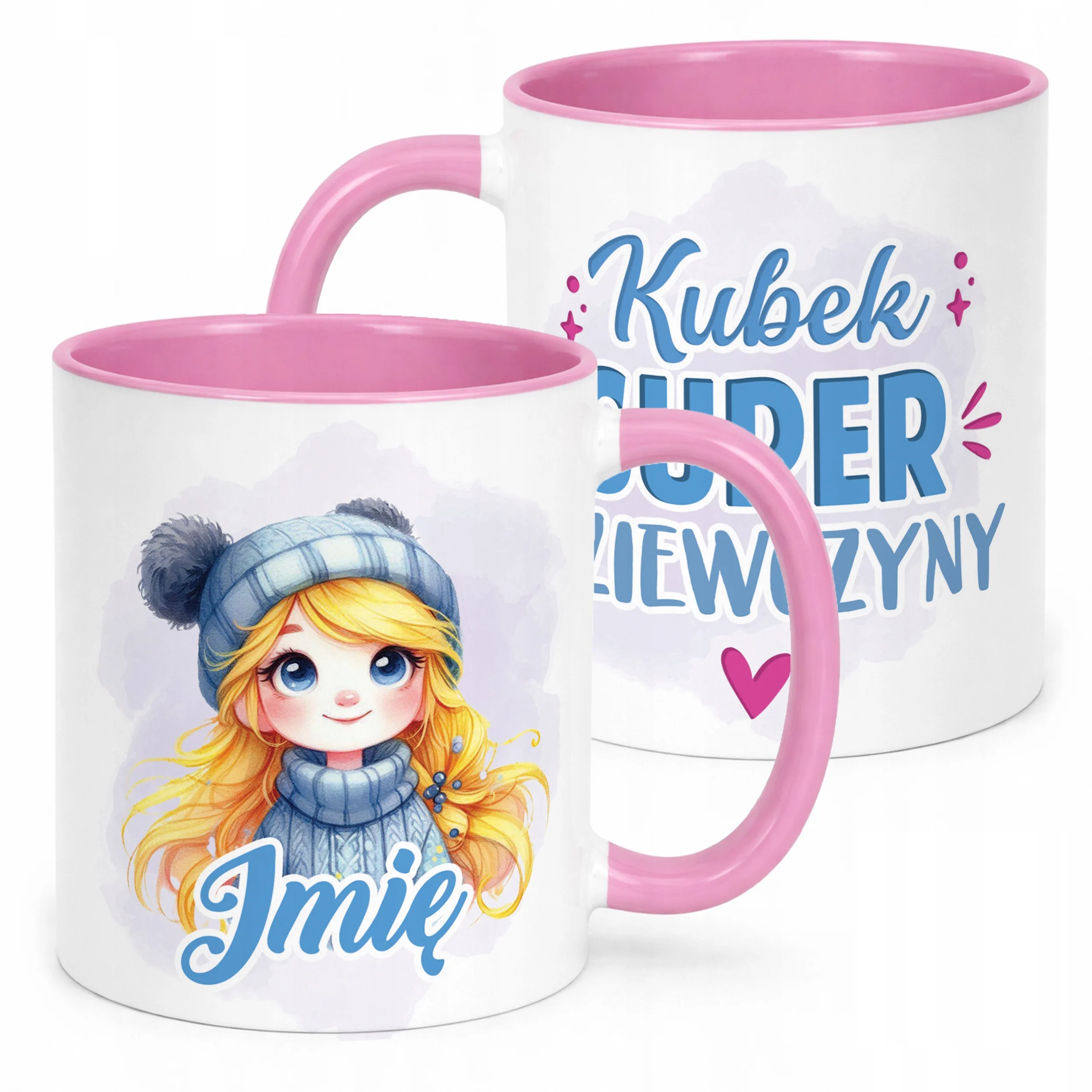 Kubek Różowy Personalizowany Dzień Kobiet Dla Dziewczynki Prezent