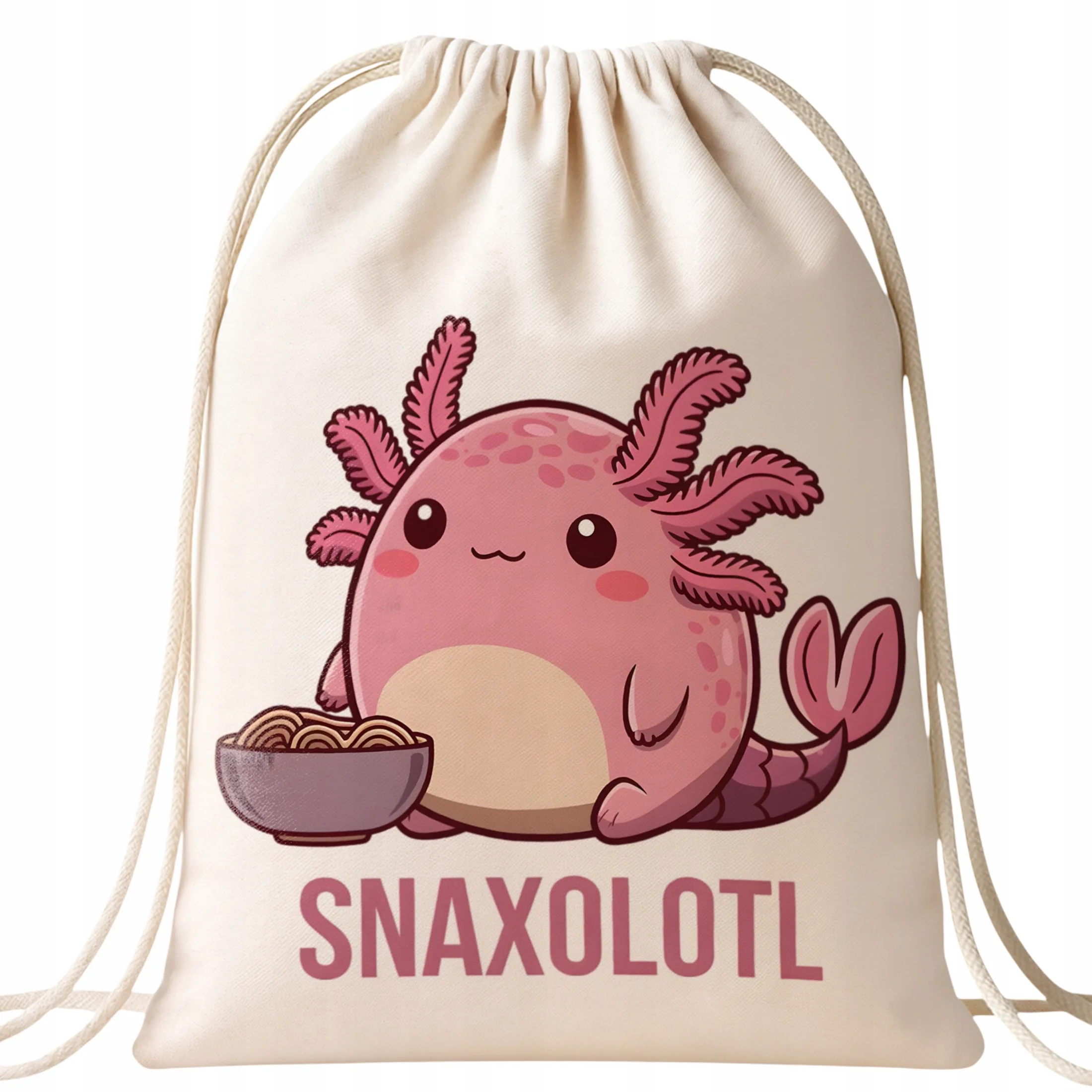 Worek bawełniany ecru TikTok Aksolotl Axolotl TikTok Trend Viral HIT 2024