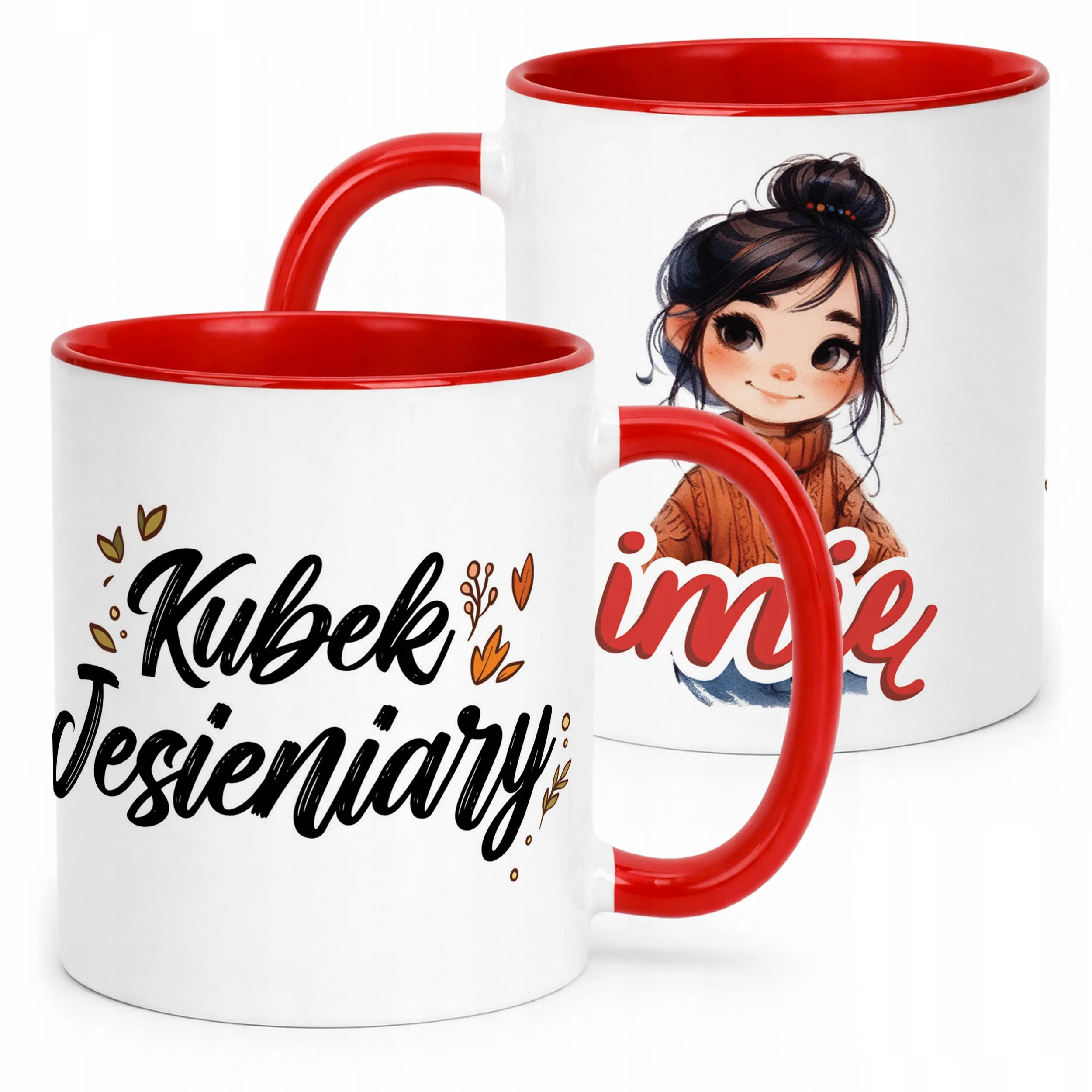 Kubek Czerwony Personalizowany Jesienny Jesieniara Prezent Upominek