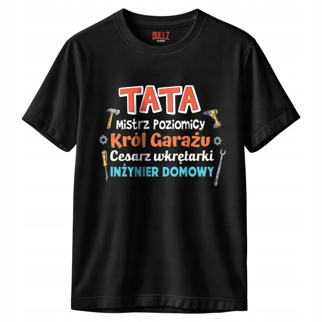 Koszulka czarna męska Dzień Ojca Dla Taty Prezent
