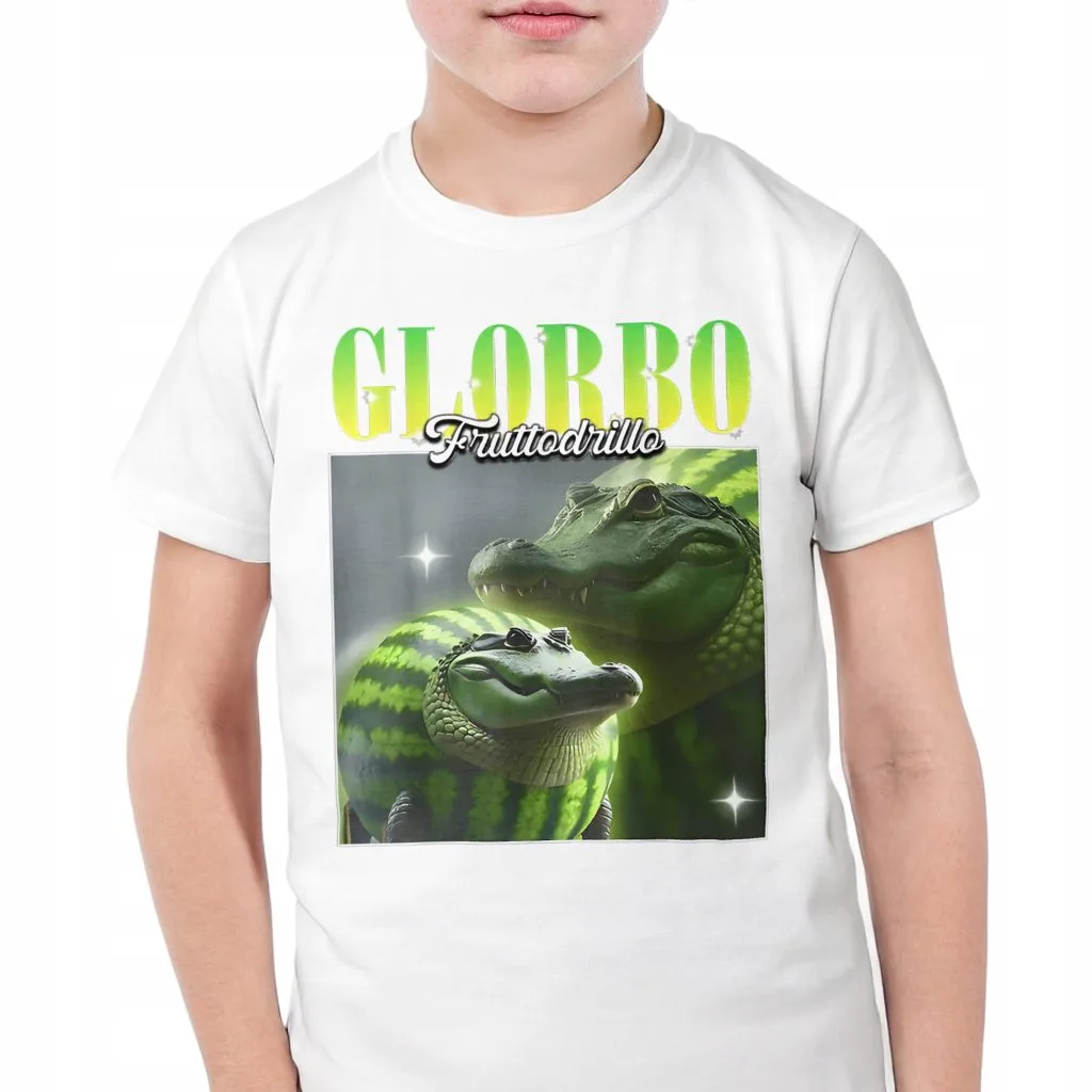 Koszulka biała dziecięca Glorbo Fruttodrillo viral tiktok brainrot