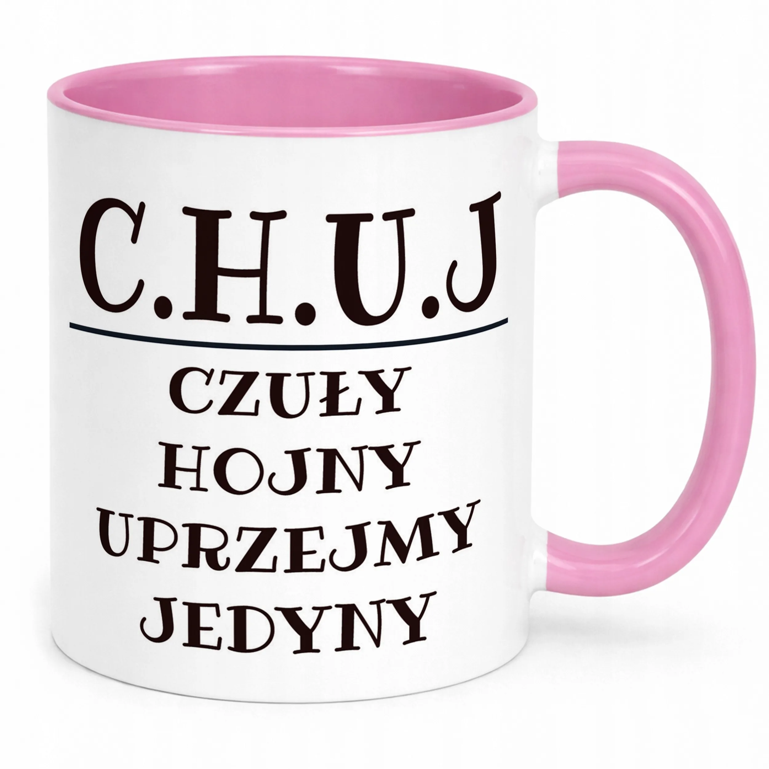 Kubek Różowy C.H.U.J Dla Mężczyzny Śmieszny Zabawny Prezent