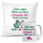 Zestaw Kubek + Poduszka 38×38 cm Walentynki Z imionami Dla Pary Prezent