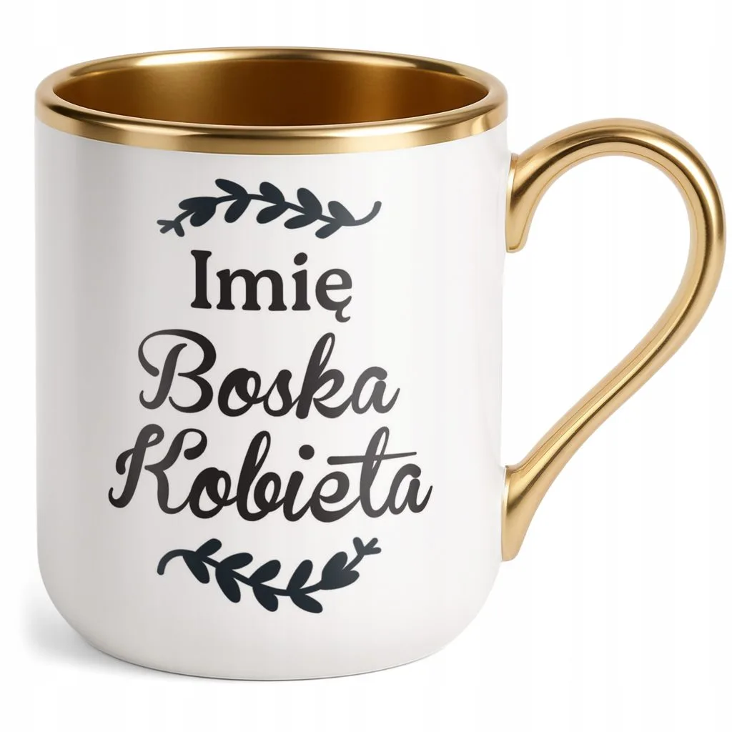 Kubek Premium Złoty Personalizowany Dzień Kobiet Zabawny Prezent Upominek