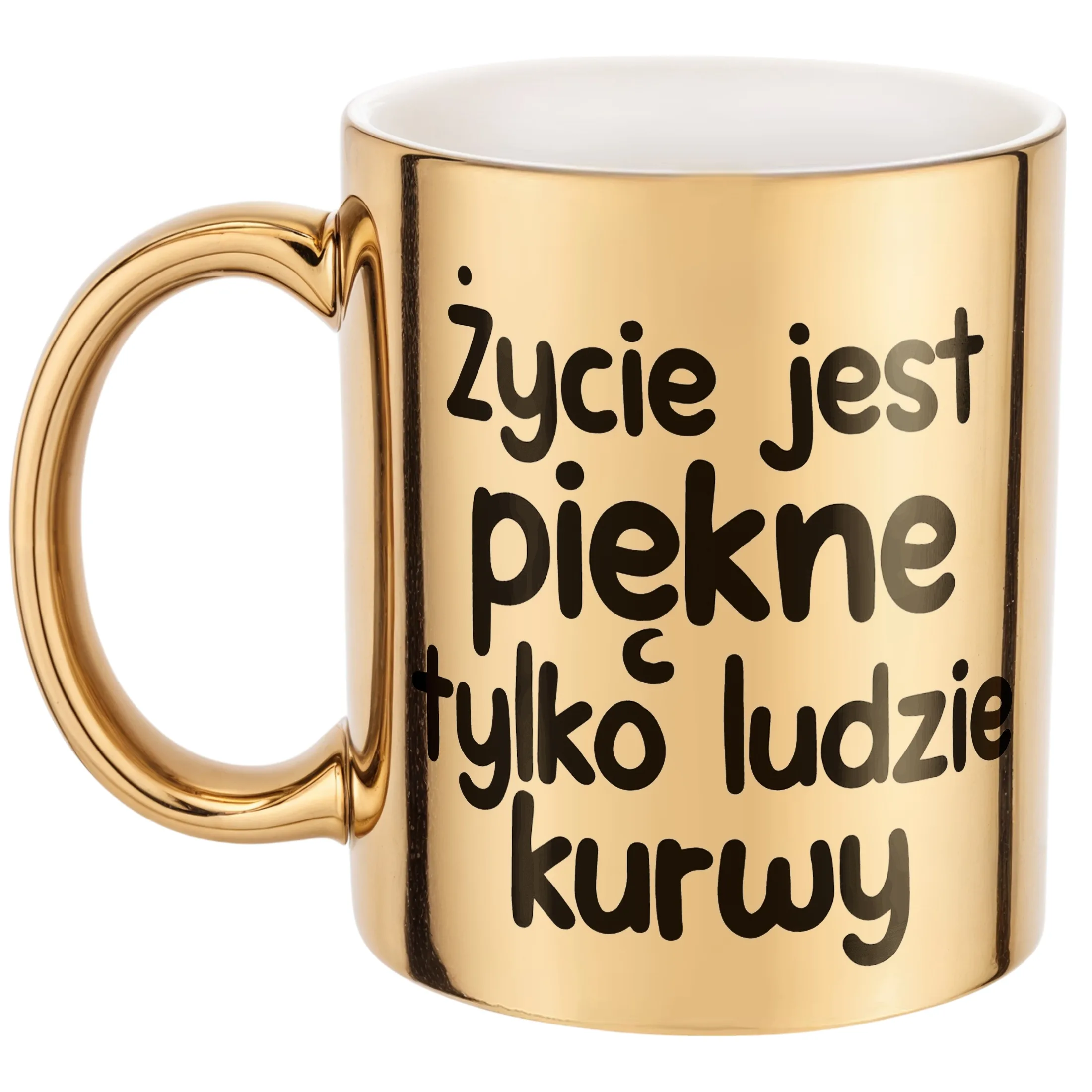 Złoty Kubek Życie Jest Piękne Śmieszny Zabawny Prezent