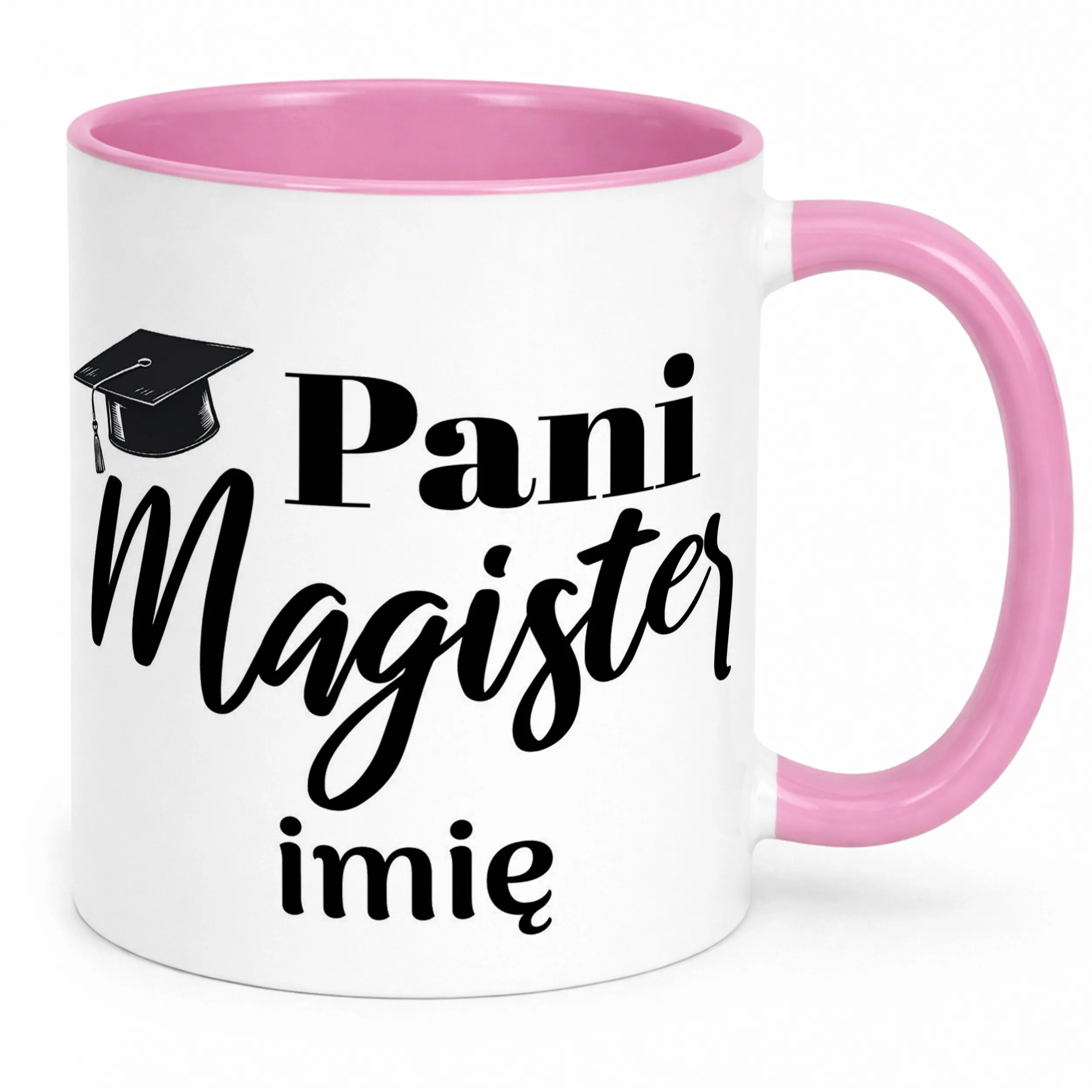 Kubek Różowy Personalizowany Pani Magister Prezent Upominek