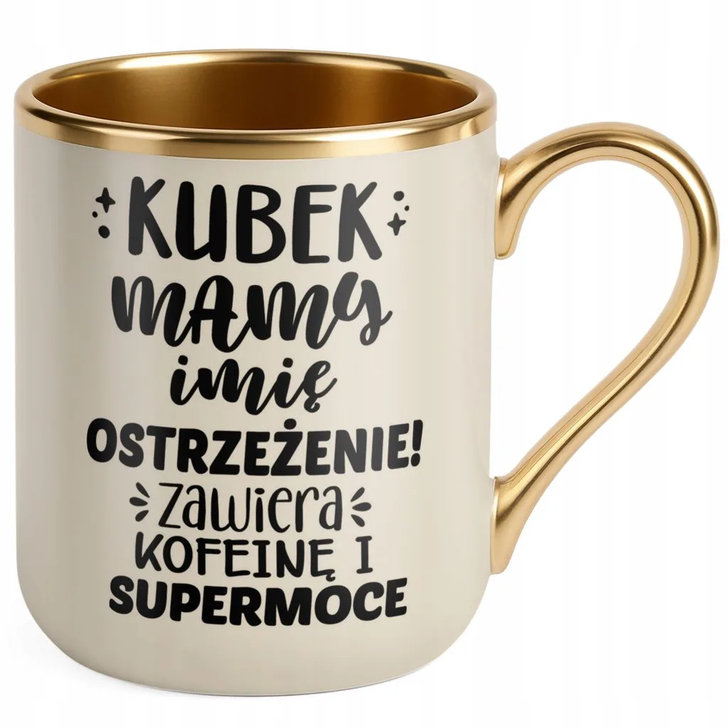 Kubek Premium Złoty Ecru Personalizowany Dzień Matki Dla Mamy