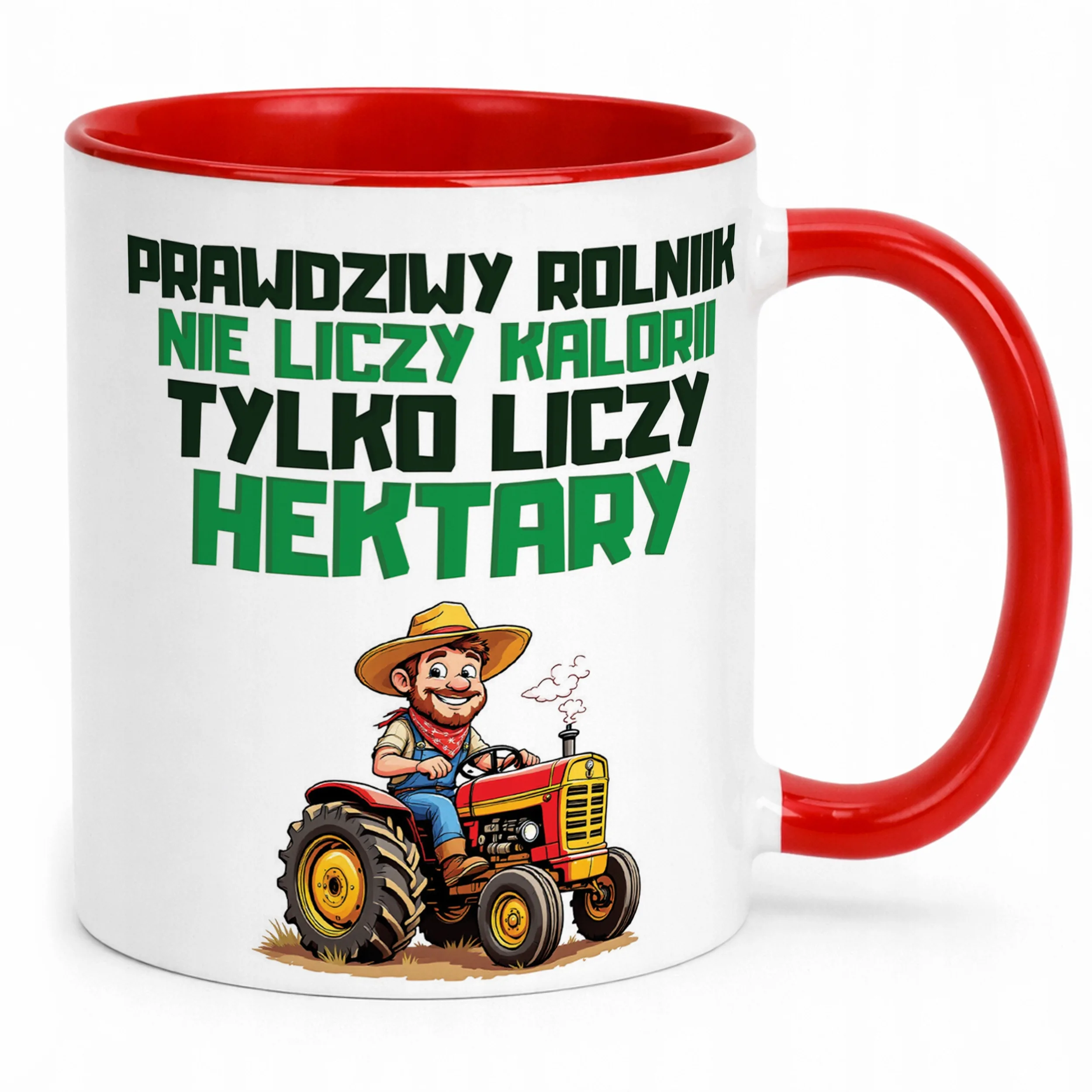 Kubek Czerwony Rolnik Dla Rolnika Traktor Zabawny Prezent Upominek