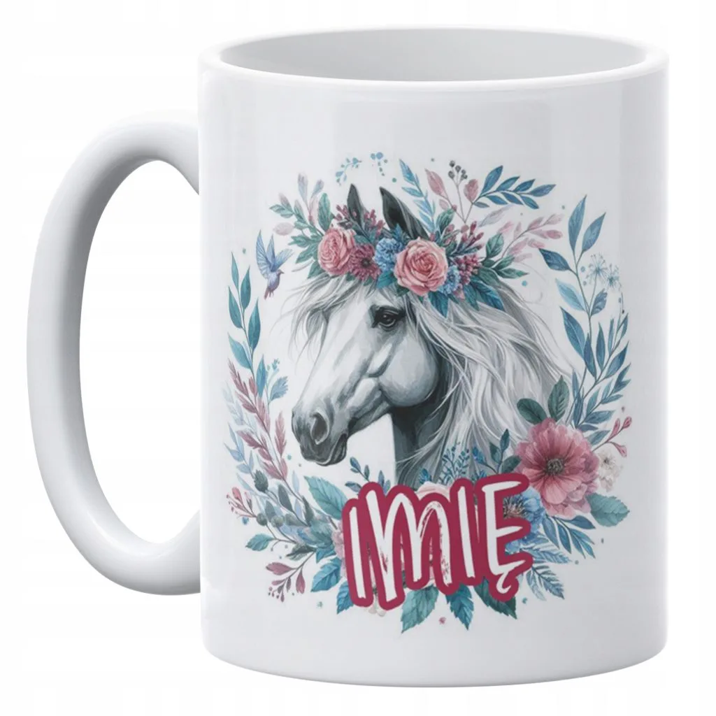 Kubek ceramiczny personalizowany 330 ml Z Koniem Koń Na Prezent Dla Dzieci