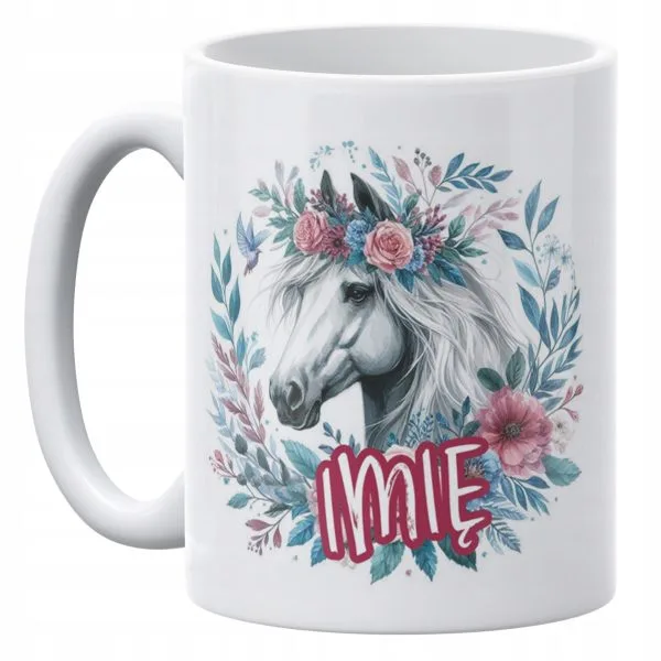 Kubek ceramiczny personalizowany 330 ml Z Koniem Koń Na Prezent Dla Dzieci