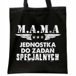 Torba bawełniana czarna na zakupy Dzień Matki Dla Mamy Prezent