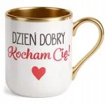 Kubek Premium Złoty Dzień Dobry Kocham Cię Walentynki Prezent