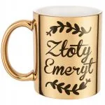 Złoty Kubek ceramiczny z okazji Emerytury Dla Emeryta Prezent Upominek