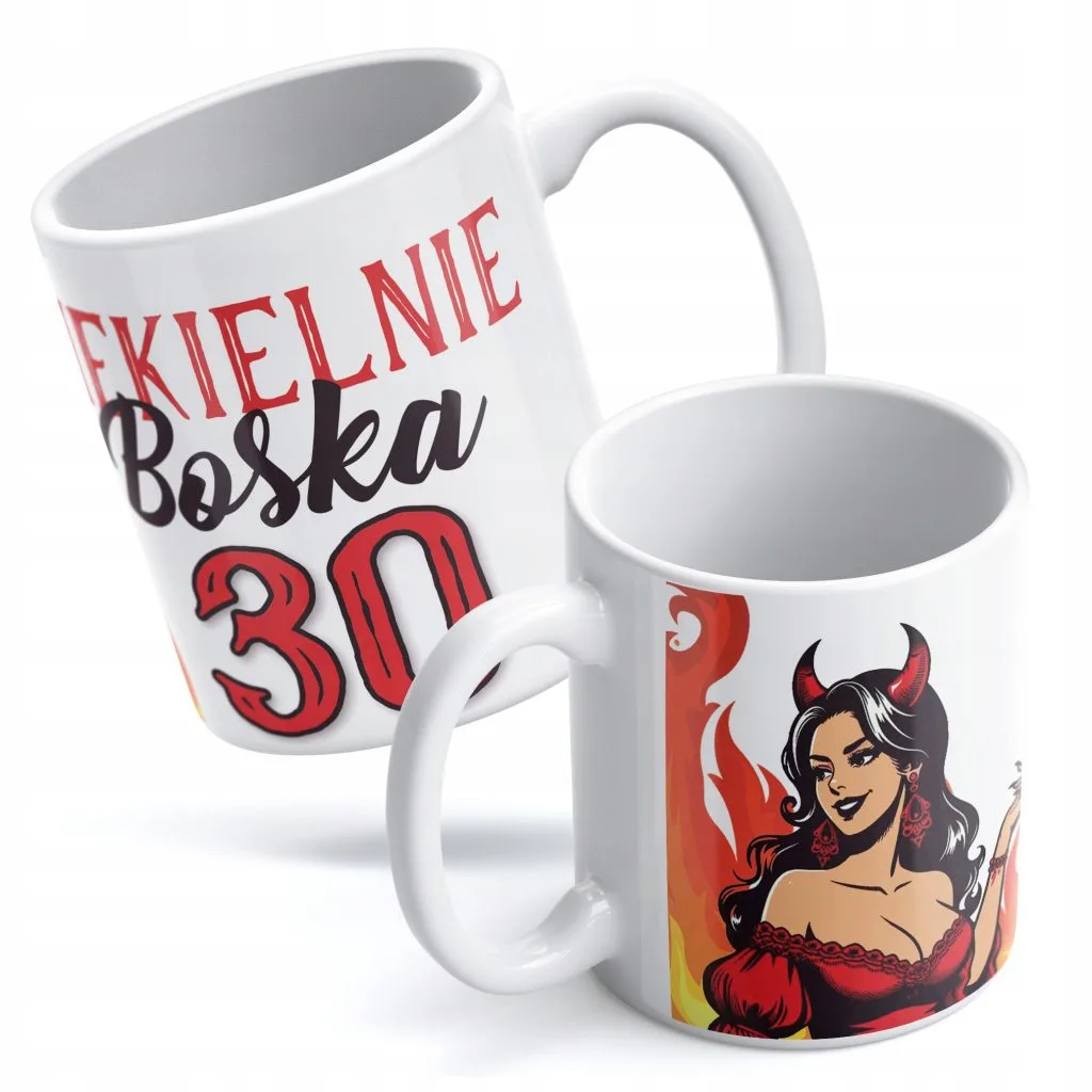 Kubek ceramiczny 330 ml Piekielnie Boska 30 Urodziny Prezent Dla Kobiety