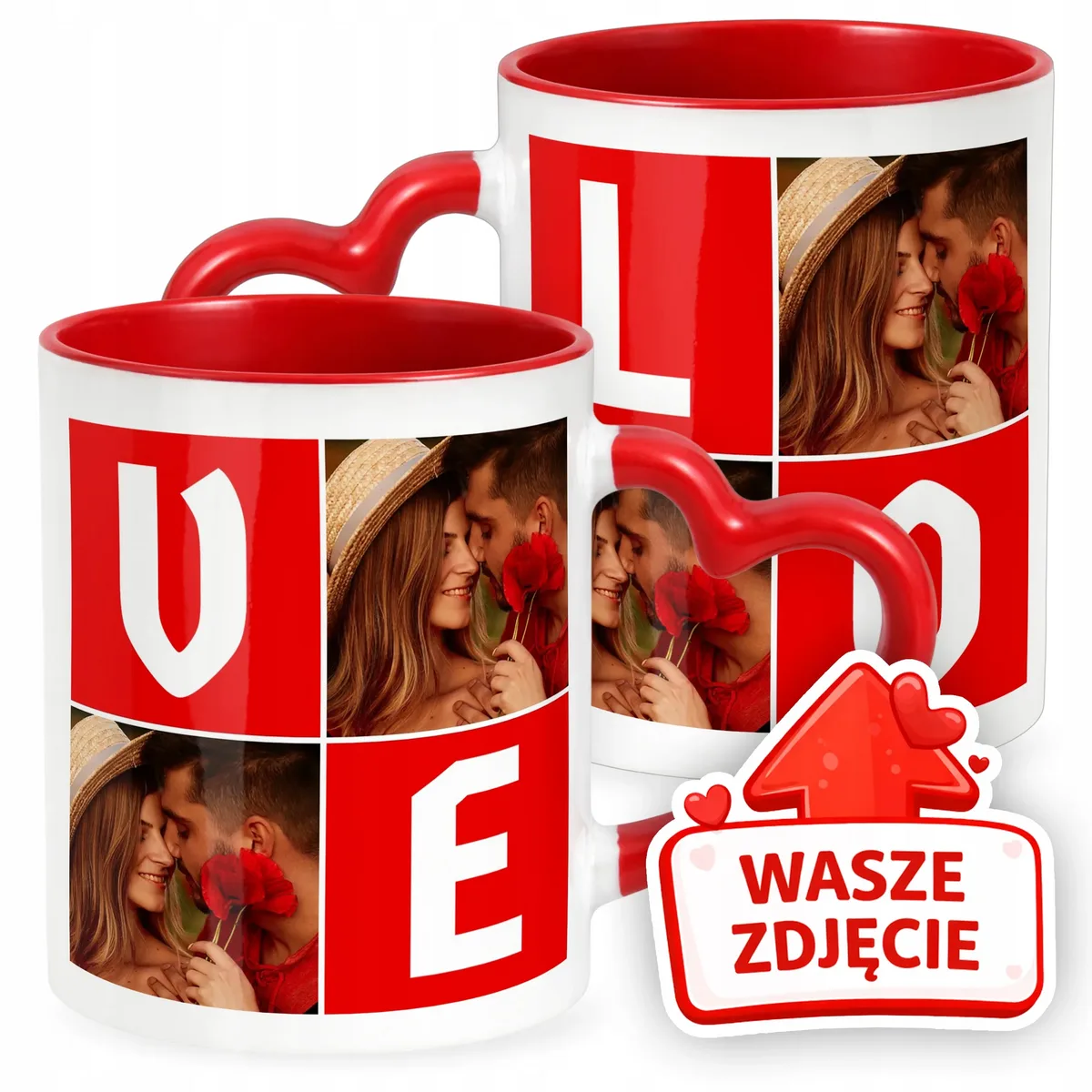 Kubek Walentynkowy Z Własnym Zdjęciem Serce Walentynki Prezent Upominek