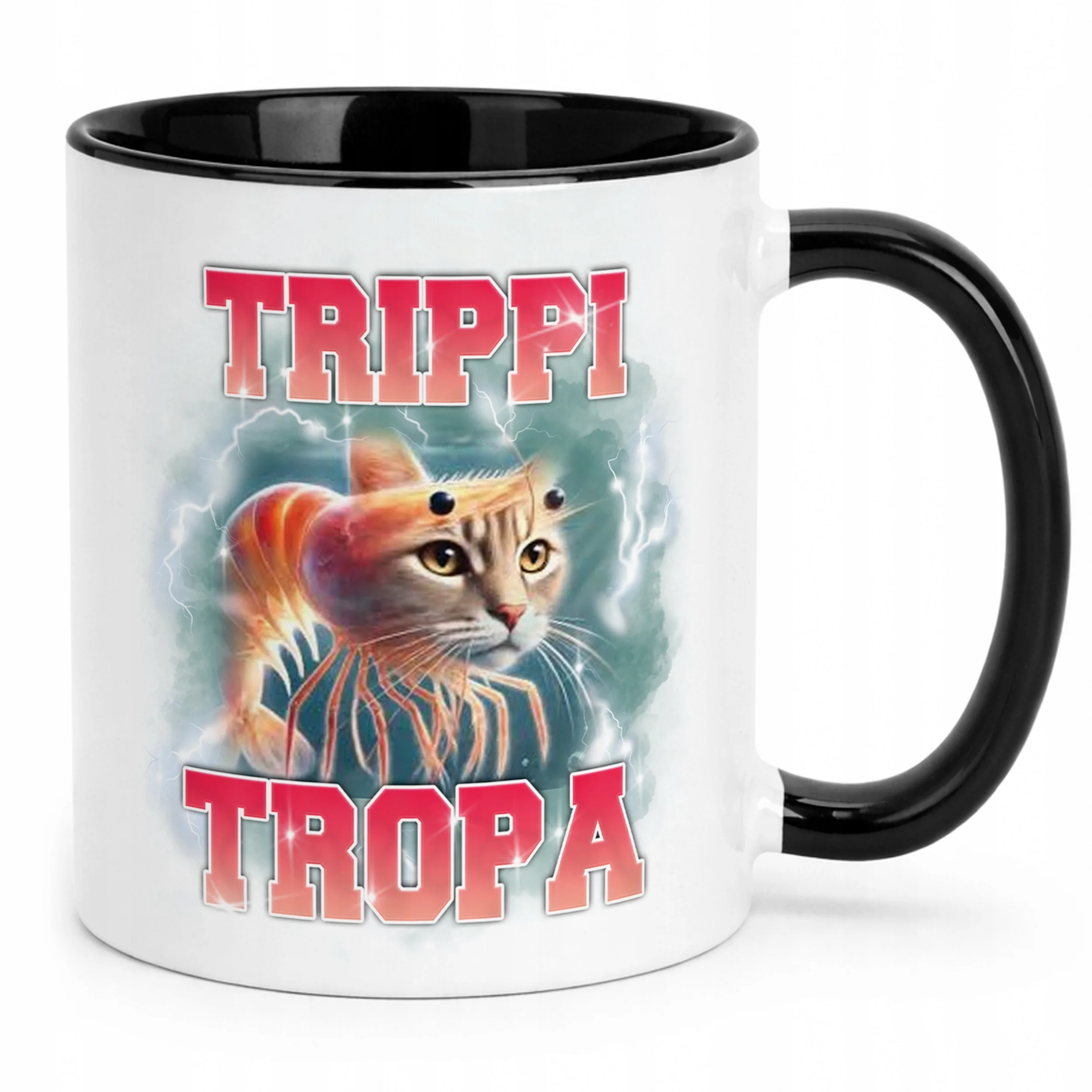Kubek Czarny BRAINROT Trippi Troppi Memy Zabawny TikTok Viral