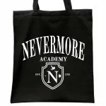 Torba bawełniana czarna na zakupy Nevermore Wednesday Dla Fanów