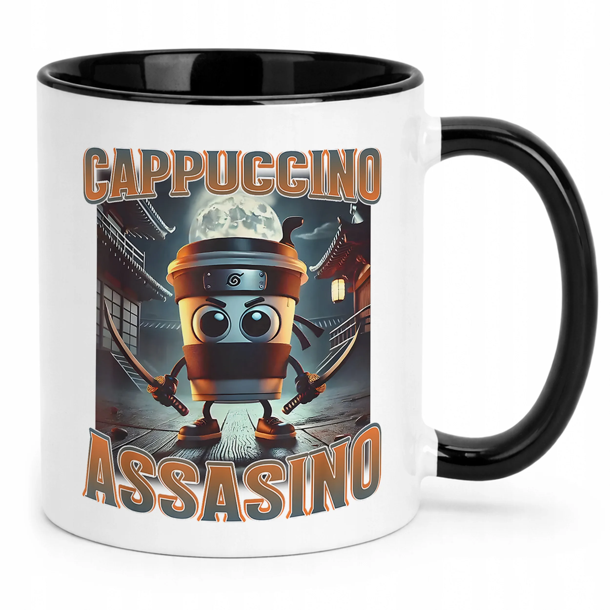 Kubek Czarny Cappuccino Assassino viral tiktok brainrot