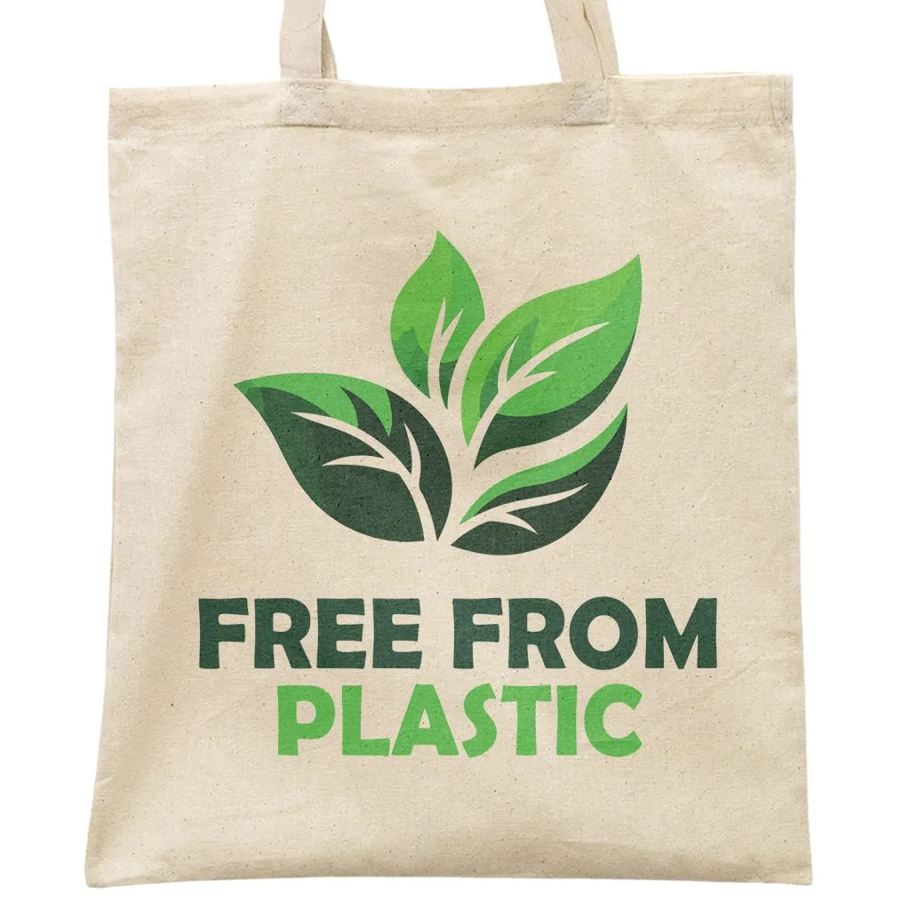 Torba bawełniana materiałowa na zakupy EKO Ekologia FREE FROM PLASTIC