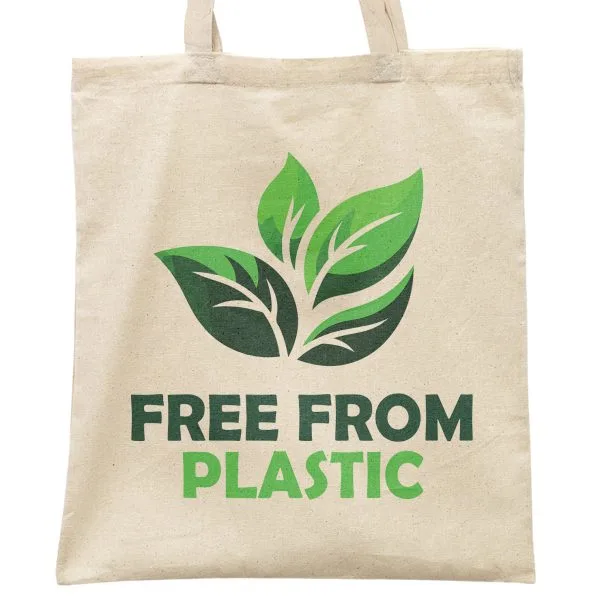 Torba bawełniana materiałowa na zakupy EKO Ekologia FREE FROM PLASTIC