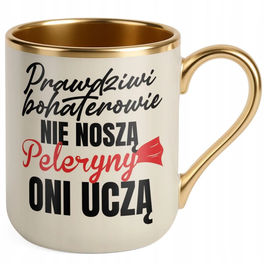 Kubek Premium Złoty Ecru Dzień Nauczyciela Dla Nauczyciela Prezent