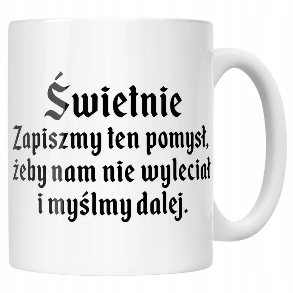 Kubek ceramiczny 1670 Zapiszmy Ten Pomysł I Myślmy Dalej Jan Paweł