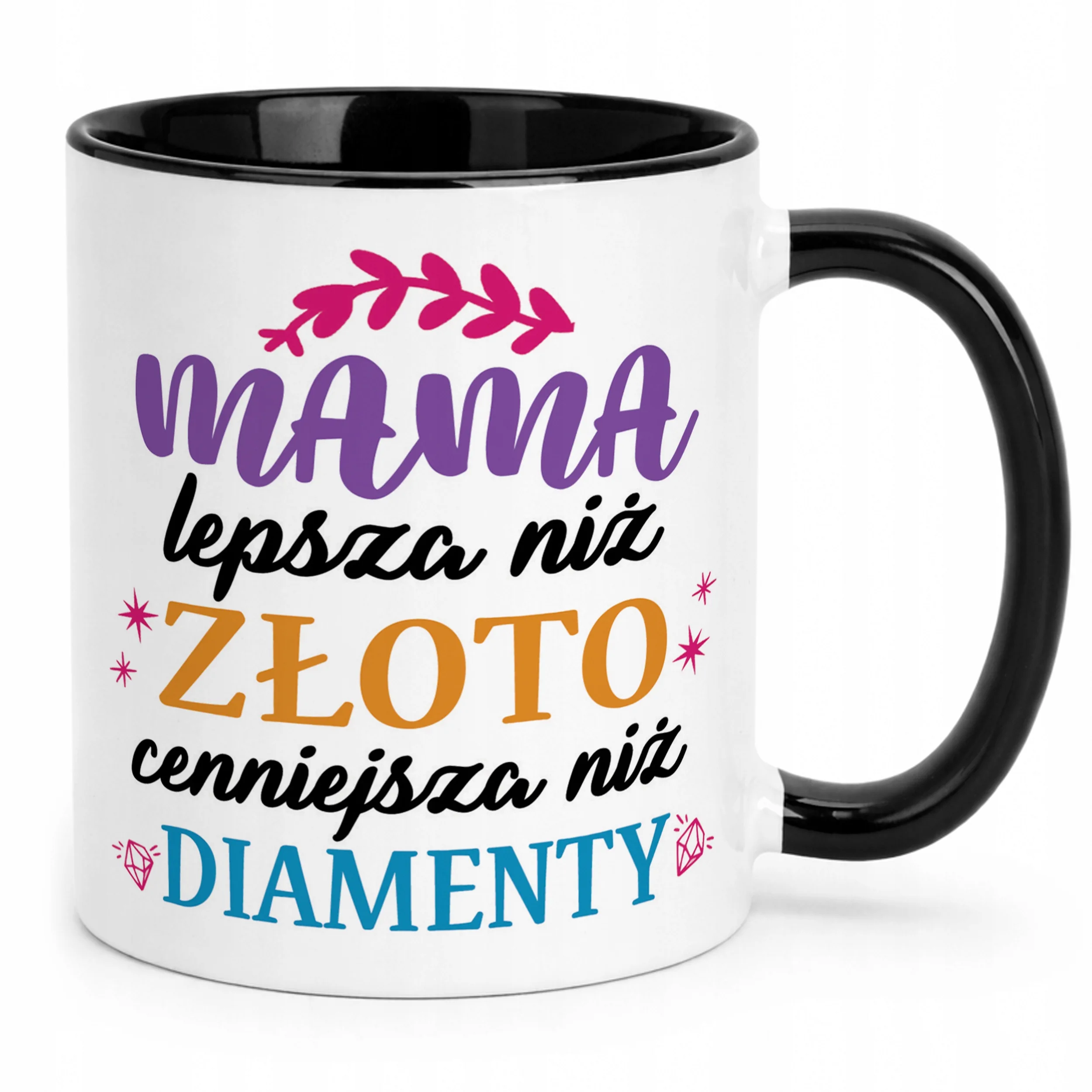 Kubek Czarny Dzień Matki Dla Mamy Prezent Lepsza Niż Złoto