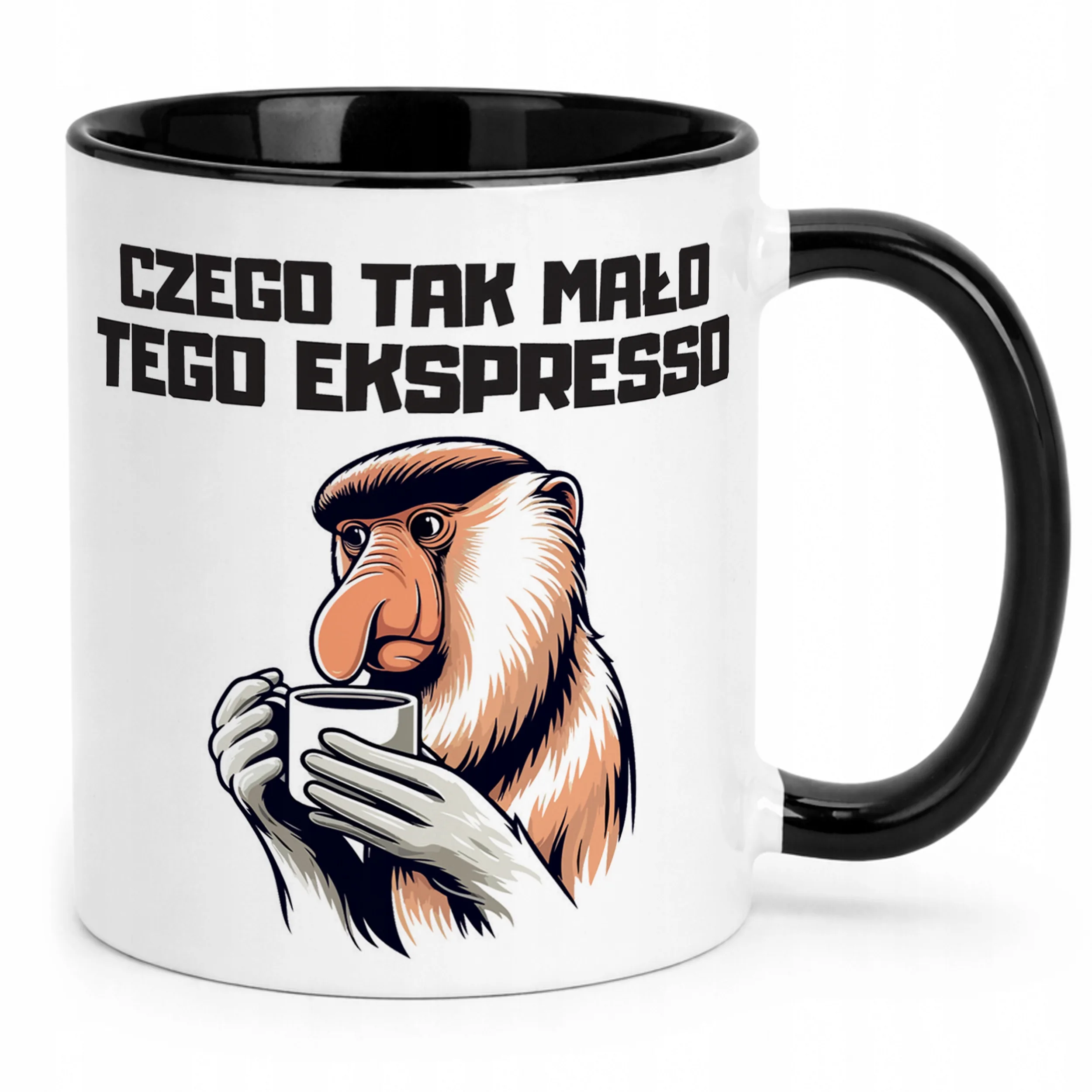 Kubek Czarny Janusz Nosacz Kawa Zabawny Prezent Upominek
