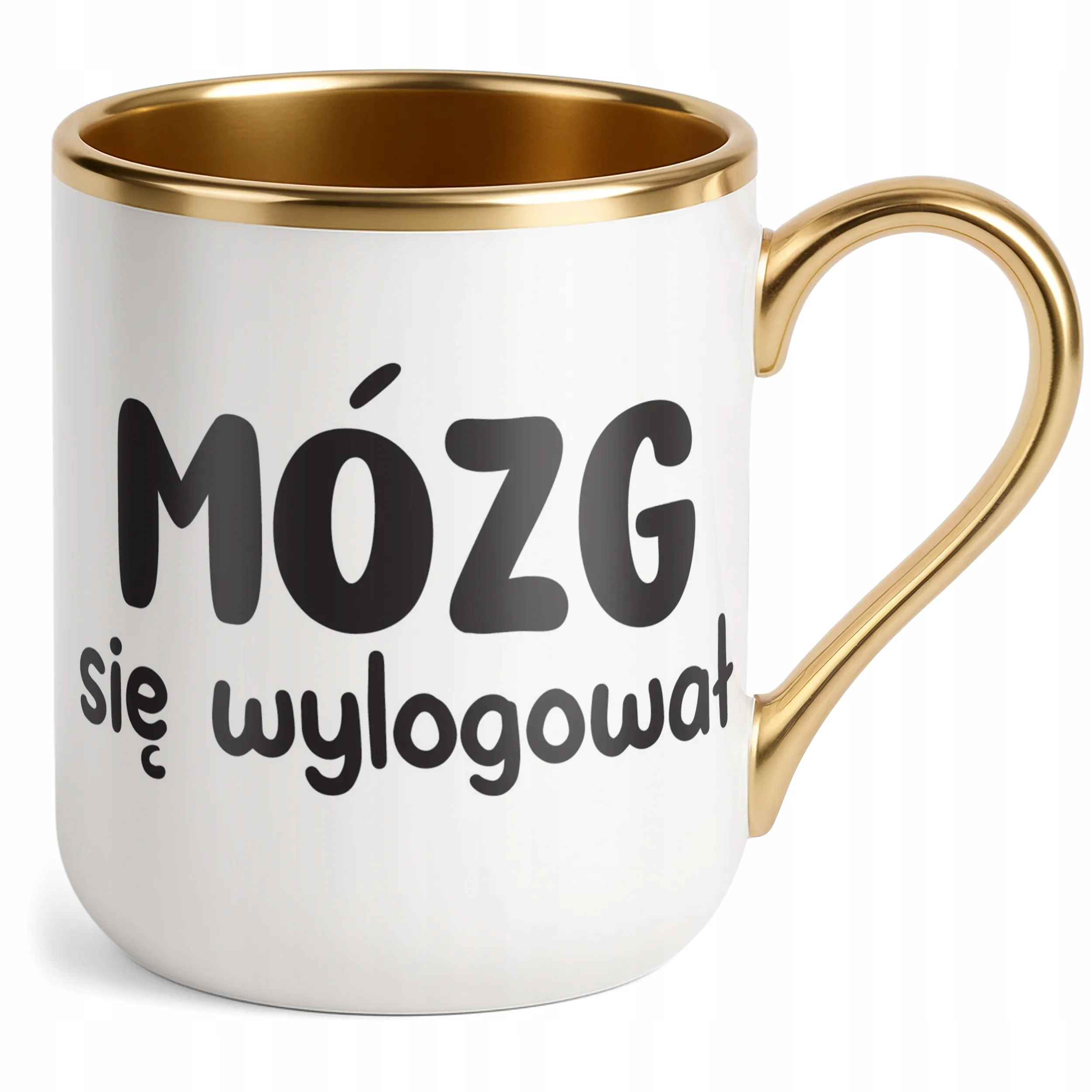 Kubek Premium Złoty Mózg Się Wylogował Śmieszny Zabawny Prezent