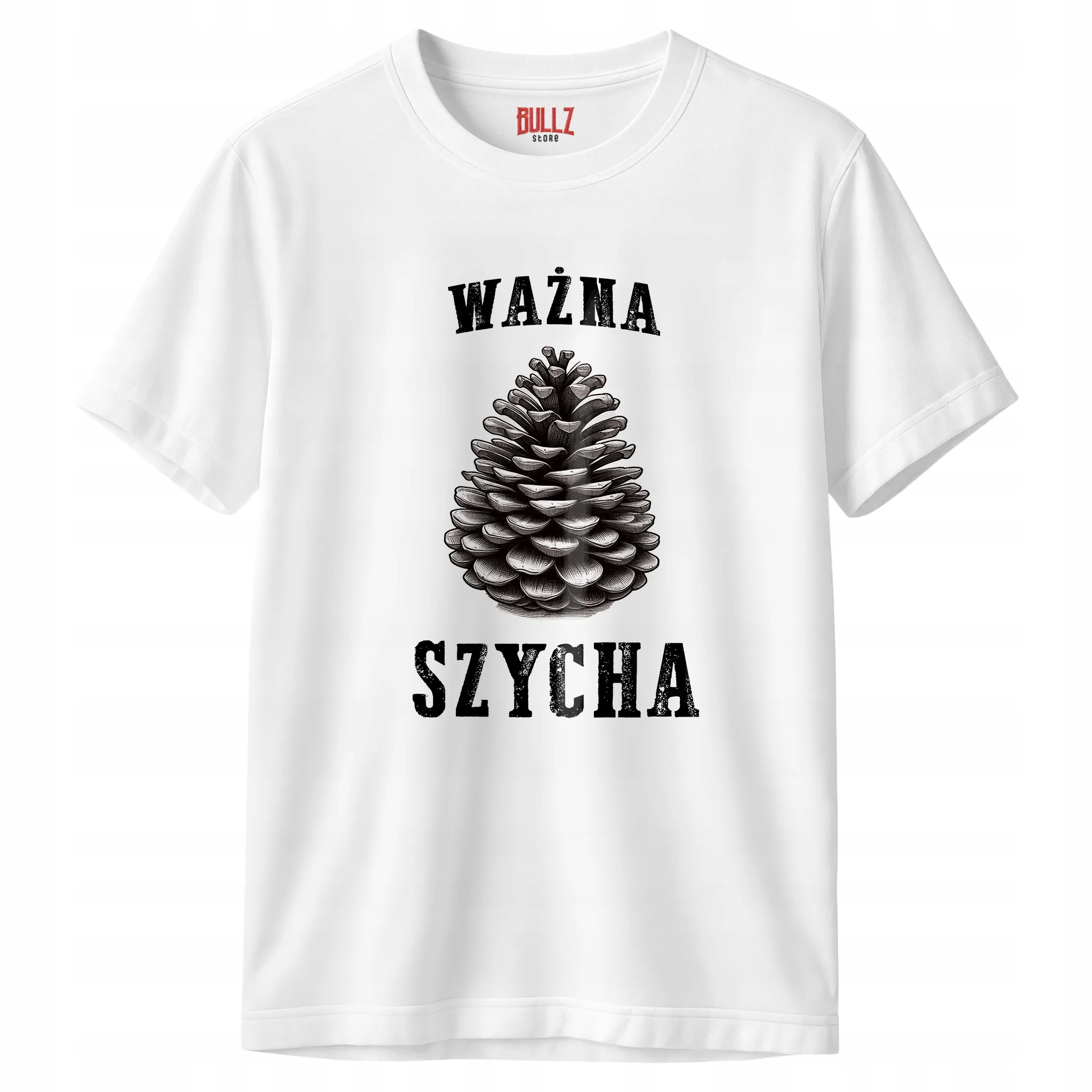 Koszulka biała męska Ważna Szycha Zabawny Prezent