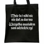 Torba bawełniana czarna na zakupy 1670 Musiałem Sam Odziedziczyć