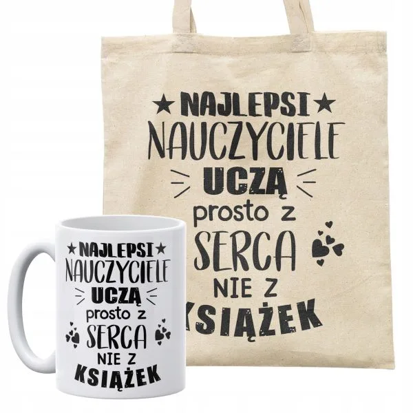 Zestaw kubek + torba Dla Nauczycielki Dzień Nauczyciela Prezent Upominek