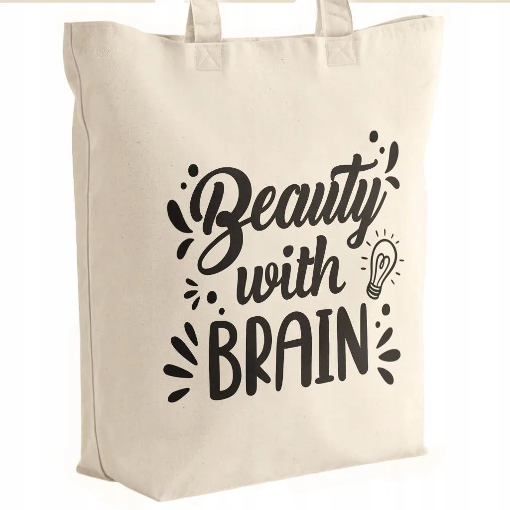 Torba bawełniana premium prezent na Dzień Kobiet Beauty With Brain