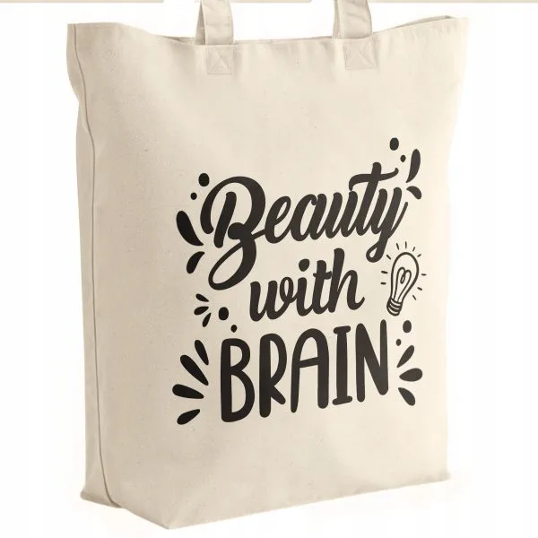 Torba bawełniana premium prezent na Dzień Kobiet Beauty With Brain