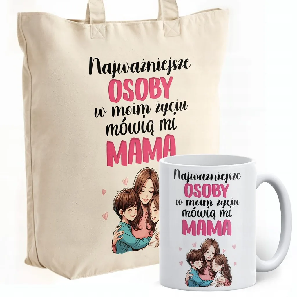 Zestaw Kubek + Torba Premium Dzień Matki Dla Mamy Prezent Upominek